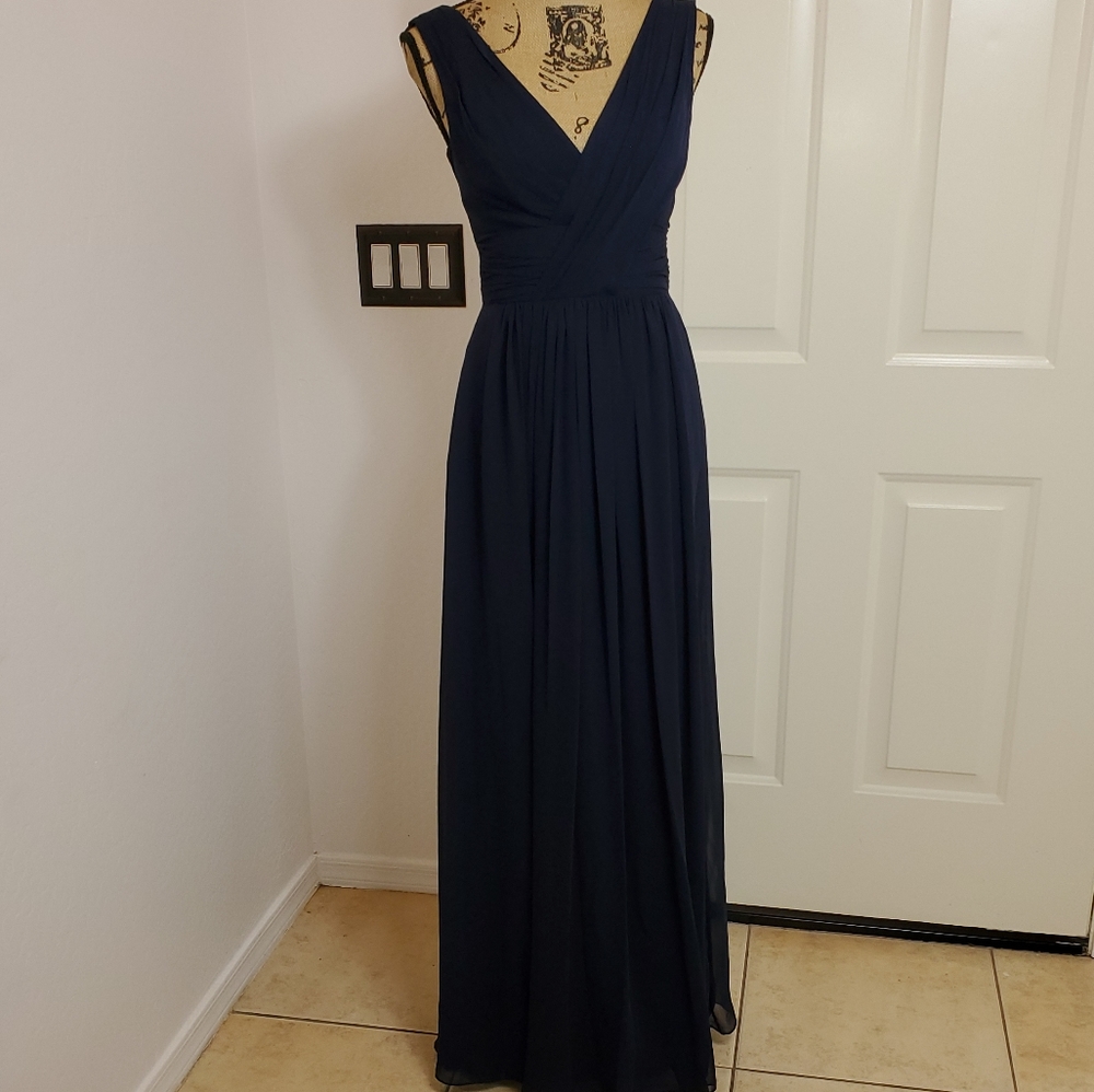 Dress Collection Surplice Ruched Chiffon Gown